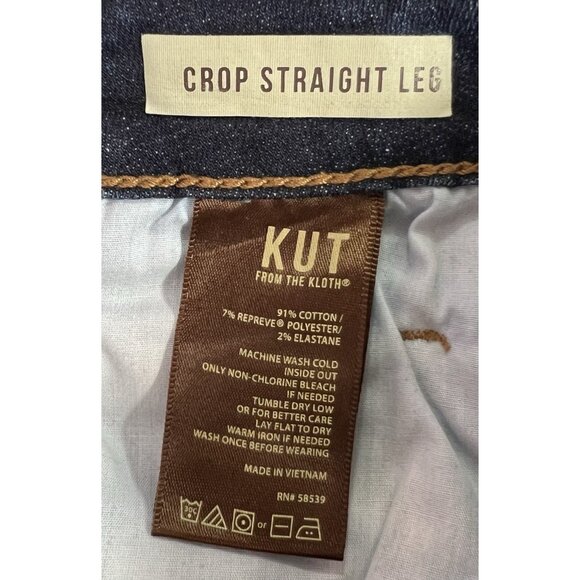 kut from the kloth Women’s Size 14 Jeans Crop Straight Blue Stretch Zipper - Picture 12 of 15